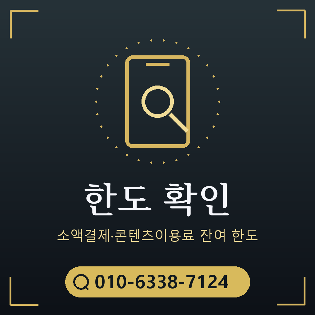 소액결제 한도 확인